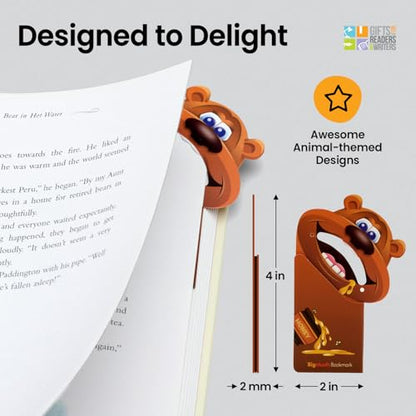 Thinking Gifts Magnetic Bookmark for Reading - Brown Bear - color: Brown Bear