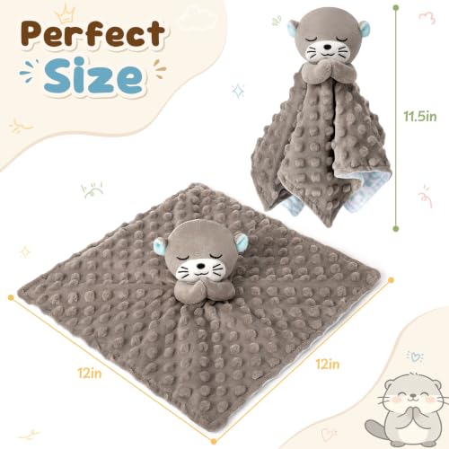 Loveys for Babies, Gray Prayer Otter Baby Security Blankets - color: Gray Otter