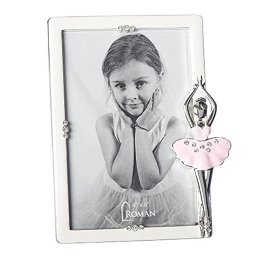 Roman Giftware Inc., Caroline Collection, Ballet, 7.75" H White Ballet Frame 4X6,Religious, Inspirational, Durable (5x1x7)