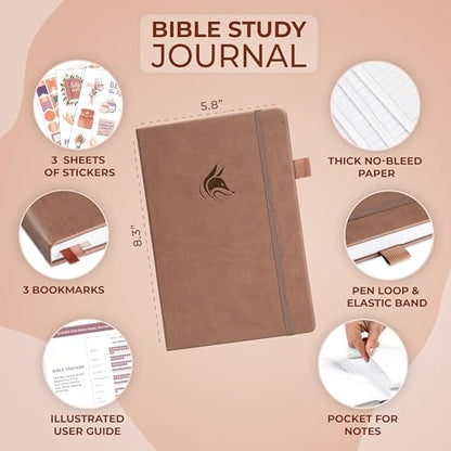 Clever Fox Bible Study Journal, Guide, Supplies for Women A5 Terracotta - color: Dark Terracotta, size: A5 (5.8'' x 8.3'')