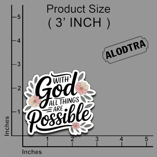 (3PCS) with God All Things are Possible Sticker Pack Durable Waterproof Vinyl Stickers for Laptop Water Bottle Car Bumper Phone Case - color: With God All Things Are Possible