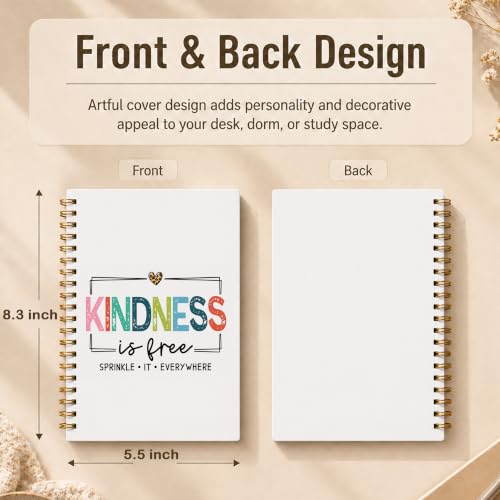 Inspirational Mental Health Spiral Notebook 5.5x8.3 Inch - color: pattern-8