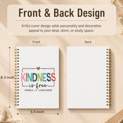 Inspirational Mental Health Spiral Notebook 5.5x8.3 Inch - color: pattern-8