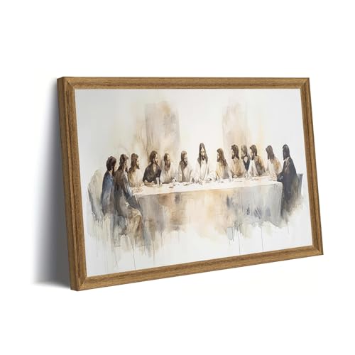 Fantasy Artists The Last Supper Christian Wall Art – Sacred Biblical Scene of Jesus and the Twelve Apostles, Reverent Religious Artwork for Church, Prayer Room & Faith-Centered Home,12W X 16H - color: The Last Supper, size: 16"L x 12"W