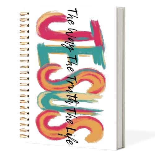 Jesus The Way The Truth The Life Christian Spiral Notebook Journal 5.5x8.3 Inch, Bible Journaling Supplies, Religious Cross Scripture Hardcover Journal Notebook for Study Work Office - color: The Way The Trnth The Life