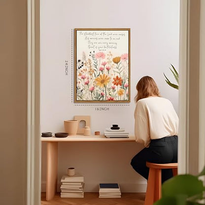 Wildflower Serenity Prayer Wall Art Floating Framed 16x24 Inch - color: Lamentations-PS, size: 24"L x 16"W