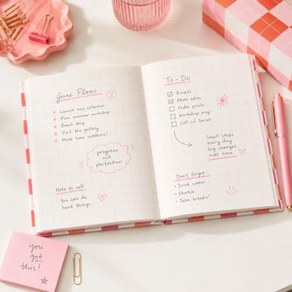 Pearhead Pink & Orange Star Cutout Hardcover Graph Notebook, 6.25x8.25 Grid Journal for Bullet Journaling, Planning & School Notes, 200 Pages - color: Orange Cut-Out Checkered Graph Journal