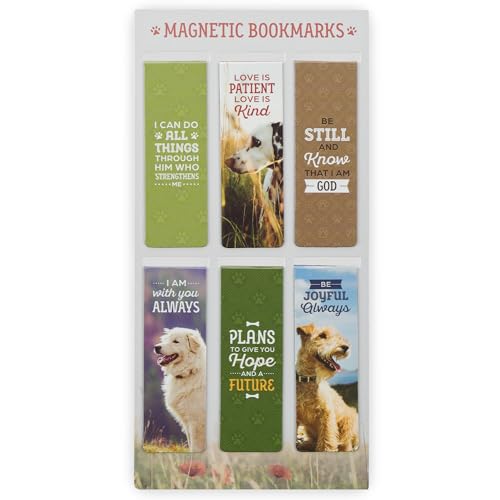 Christian Art Gifts Scripture Magnetic Page Marker Set: Cute Dogs - color: Cute Multicolor Dogs