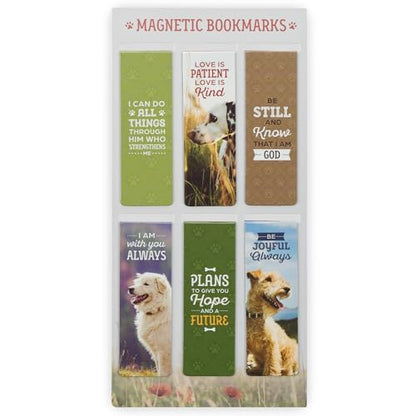 Christian Art Gifts Scripture Magnetic Page Marker Set: Cute Dogs - color: Cute Multicolor Dogs