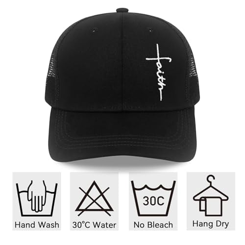Christian Hats for Men Women, Faith Embroidered Cross Hat, Adjustable Baseball Cap, Religious Gifts for Birthday