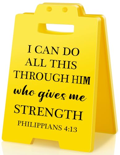 Inspirational Christian Bible Verse - I Can Do All This, Quote Philippians 4:13 Motivational Positive Desk Sign Religion Decor for Women Men Friend Student Galentines Valentines Day Birthday - style: I Can Do All This