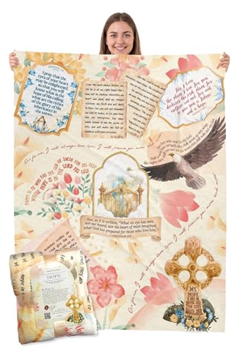 Hope Honeysuckle Bible Verse Blanket-Christian Fleece Throw Gifts for Women - color: Hope Honeysuckle, size: 50" x 60"
