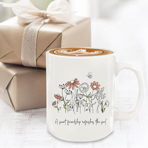 Christian Gifts for Women Ceramic Mug, Religious Gifts, Inspirational Bible Verse Coffee and Tea Mug, Christian Gift for Sister Mom Bestie, Microwave and Dishwasher-Safe(White-Sweet Friendship) - color: White-Sweet Friendship