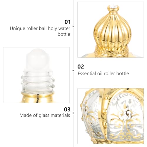 jojofuny Essential Oil Roller Bottles 2 Pack 2.63 in Refillable Glass Vials with Stainless Steel Ball Roll on Bottles for Perfume Water Blessed Oil Travel Meditation Prayer