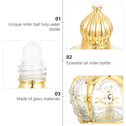 jojofuny Essential Oil Roller Bottles 2 Pack 2.63 in Refillable Glass Vials with Stainless Steel Ball Roll on Bottles for Perfume Water Blessed Oil Travel Meditation Prayer