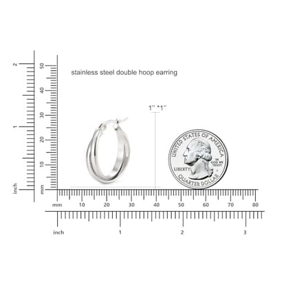 Criss Cross Hoop Earring for Women,24mm Wide Intertwined Round Hoops Jewelry - color: Silver