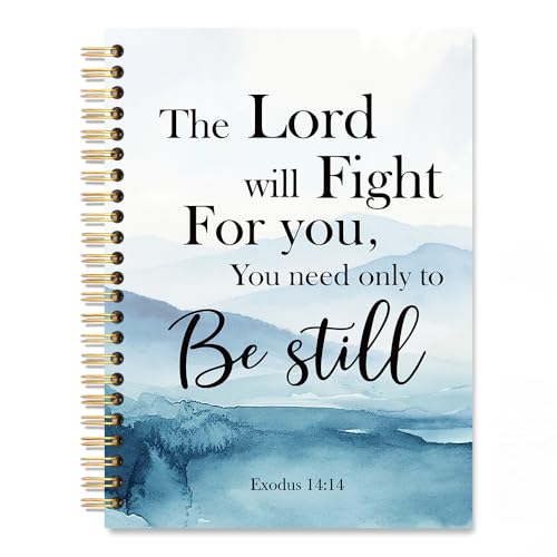 The Lord Will Fight for You You Need Only to Be Still Bible Verse Exodus 14:14 Spiral Notebook, Inspirational Mountain Journal, Christian Promotion Farewell Gifts for Women Men Coworkers Boss - style: The Lord