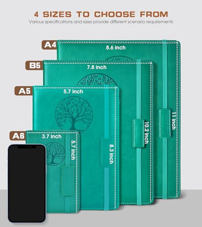 Biuwory A6 Leather Pocket Notebook, 140 Lined Pages Hardcover Small Journal - color: Blue, size: Lined-140 Pages (3.7"×5.7")