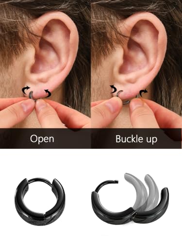 Oveta 16 Pairs 18G 16G Stainless Steel Mens Earrings, Earrings for Men with Studs Hoop Earring Cross Dangle Earrings Hypoallergenic Ear Piercing Jewelry for Men Women, Silver Gold Black - color: Gold