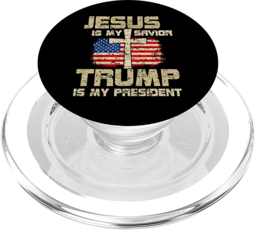 Jesus is My Savior Trump is My President for Men Women PopSockets PopGrip for MagSafe - style: Magnetic PopGrip