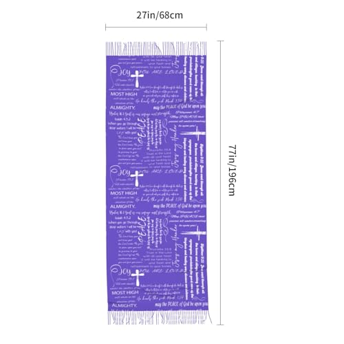 Prayer Shawls and Wraps for Women, Jesus Christian Gifts Bible Scarf Super Soft Fashion Shawl With Tassel - color: Purple