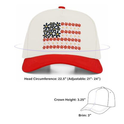 C.C Women's Criss-Cross Ponytail Trucker Hat - Snapback, One Size - color: Floral Flag-red