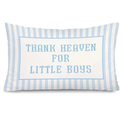 Blue Heaven for Little Boys 12x20 Pillow Cover Newborn Gifts - color: Thank Heaven for Little Boys-b-12x20