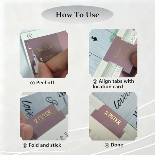 Vorscrin-Laminated Bible Tabs for Women and Men, Gold Foil Lettering Design, Reposition and Large Print Stickers, Bible Study Supplies, 90 Chapters Labels for Easy Navigation(Dusty Rose) - color: Dusty Rose