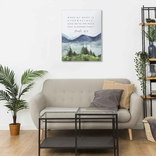 Framed Inspirational Christian Canvas Wall Art 12x16 Inch - color: Mountain（Canvas）, size: 16"L x 12"W