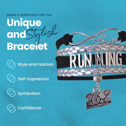 Infinity Collection Running Gifts- Runner Bracelet, Jewelry, Adjustable Charm Bracelet- Perfect Cross Country, Track, Marathon Gifts … - color: 26.2