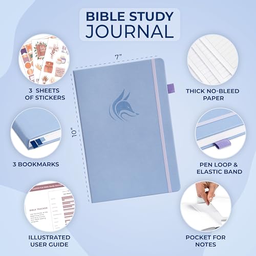 Clever Fox Bible Study Journal, Guide, Supplies for Women 7x10 Periwinkle - color: Periwinkle, size: Smaller than A4 (7" x 10")