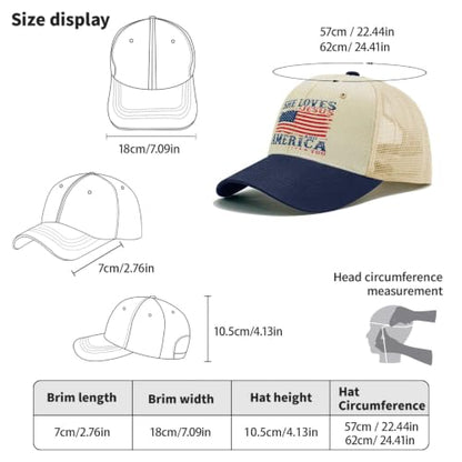 She Loves Jesus and America Too Hats for Womens Soft Washed Distressed Baseball - color: She Loves Jesus and America Toooff-white With Navy Blue Eaves3