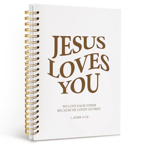 Christian Spiral Notebook,Inspirational Bible Verse Journal - color: 1 John 4:19