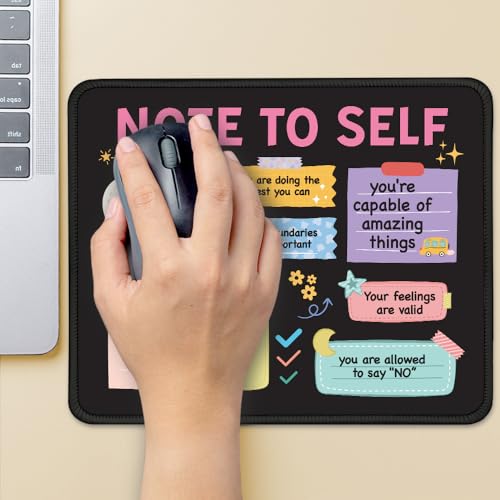 Note to Self Non-Slip Mouse Pad Inspirational Gifts for Women - color: Multi-Black 2