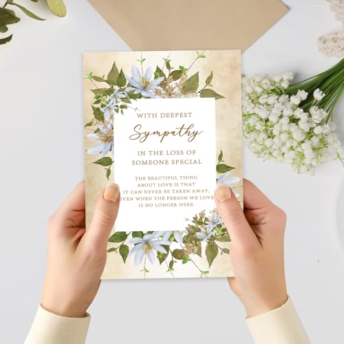 FANCYLUCKY Sympathy Cards for Loss of Loved One, Condolences Card, Thinking of You Card Gifts for Women Men - style: FY-384