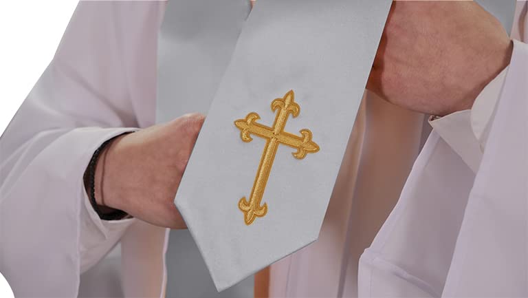 CLERKMANS Choir Stole with Crosses - color: Silver