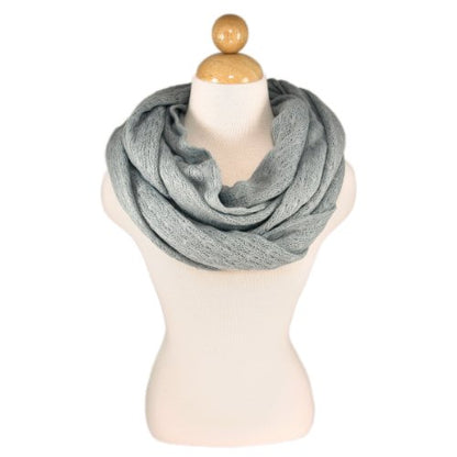 TrendsBlue Premium Solid Color Knit Infinity Circle Scarf - color: Light Gray