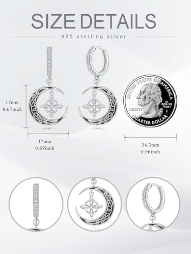 Dorunmo 925 Sterling Silver Mustard Seeds Dangle Earrings for Women Mountains Earrings Hypoallergenic Christmas Jewelry Gifts for Women - style: Witch Knot-02