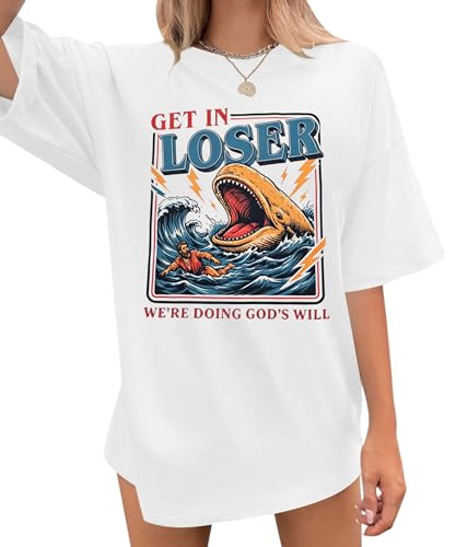 Rooted in Christ Shirt Christian Shirts for Women Jesus Oversized Tshirt - color: White God, size: Medium