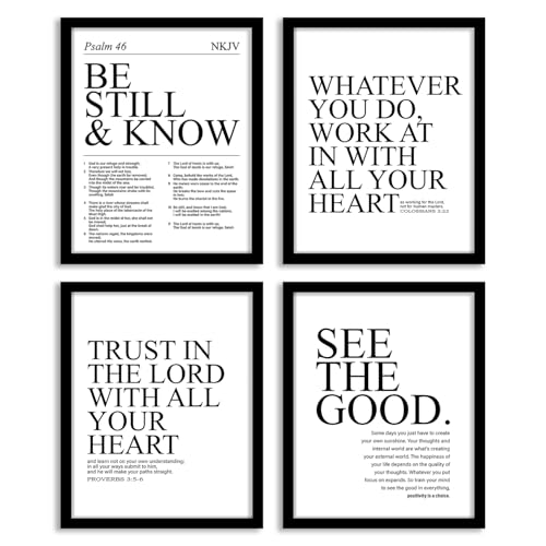 WEFKODO Bible Verse Christian Office Pictures Wall Decor Posters Prints - color: be still