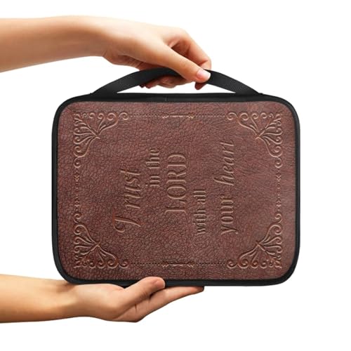 Trust in the Lord Print Bible Cover for Women Men with Handle Portable Book Carrying Cases Church Bag - color: Trust in the Lord