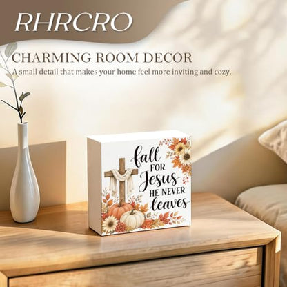 Fall Christian Decor Wooden Box Sign - color: Fall-12