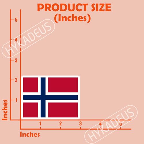 (3Pcs) Norway Flag Stickers – Norwegian National Flag Vinyl Decals - color: Norway