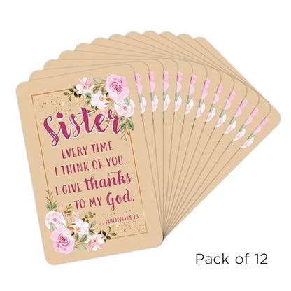 Logos Trading Post Sister, Phil 1:3 Wallet Scripture Cards, Pack of 12 - color: Sister