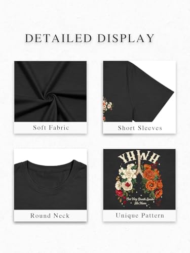 Christian Shirts for Women Faith Bible Verse Shirt Pray Graphic Tops - color: Darkgrey-b, size: X-Large