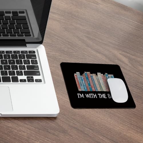 Book Black Mouse Pad, Cute Small Mouse Pads for Desk, Book Lovers Gifts, Mouse Mat Square Non-Slip Rubber Base Gaming Mousepad for Desk Keyboard Laptop Computer Office, 9.5x7.9 Inch - color: Book Banned
