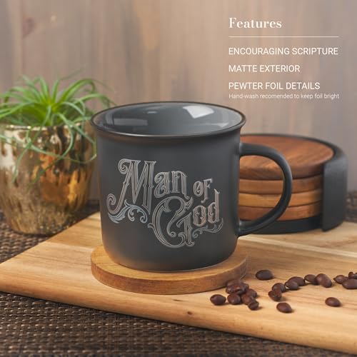 Christian Art Gifts Charcoal Gray Camp-Style Ceramic Coffee Mug, 13 oz. - style: Casual