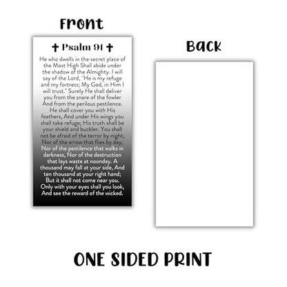 Psalms 91 Prayer for Protection Wallet Cards 30pk 2x3.5” Verses Black Gray Ombre Design New Drivers Pocket Encouragement Minimalist Modern