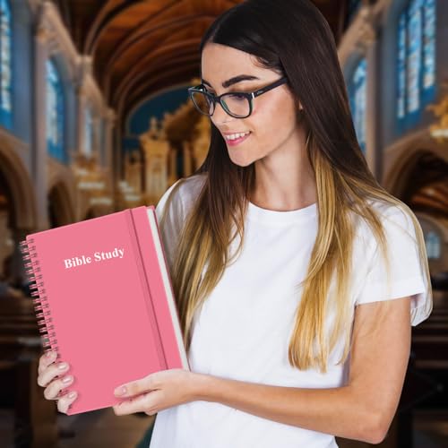 Heveboik Bible Study Journal/Notebook – Church Notes Notebook – Note Taking & Journaling Kit, 5.8" x 8.5", Pink - color: Pink