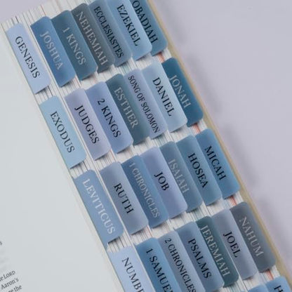 UPAFEXXI-Laminated Bible Tabs with Book Summaries, Bible Study Supplies - color: Summaries Blue2